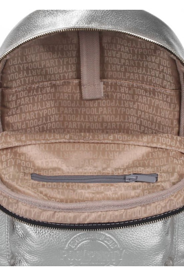 Рюкзак POOLPARTY xs-bckpck-leather-silver
