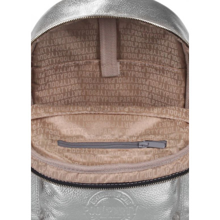 Рюкзак POOLPARTY xs-bckpck-leather-silver