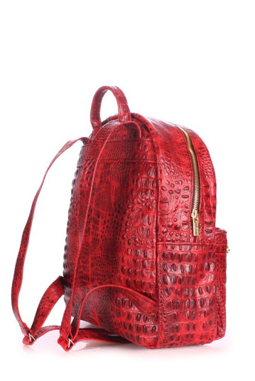 Рюкзак POOLPARTY mini-bckpck-leather-croco-red