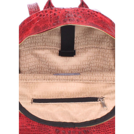 Рюкзак POOLPARTY mini-bckpck-leather-croco-red
