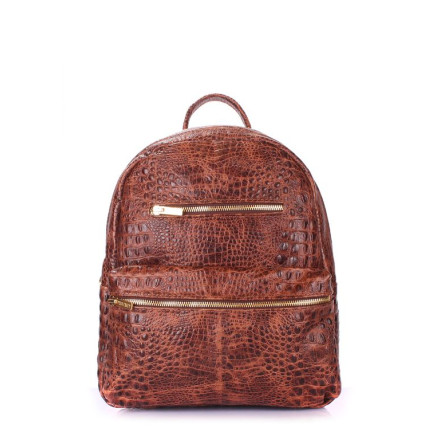 Рюкзак POOLPARTY mini-bckpck-leather-croco-brown