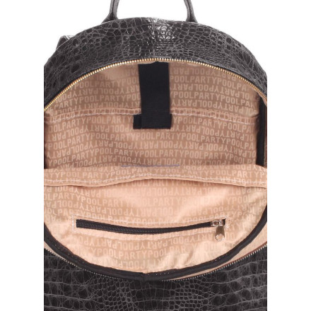 Рюкзак POOLPARTY mini-bckpck-leather-croco-black
