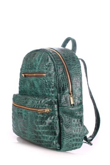 Рюкзак POOLPARTY mini-bckpck-leather-croco-green