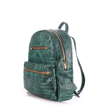Рюкзак POOLPARTY mini-bckpck-leather-croco-green