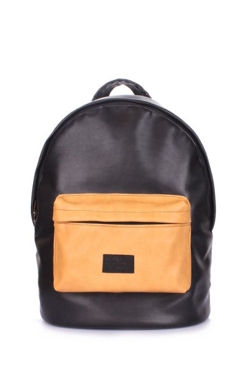 Рюкзак POOLPARTY backpack-pu-black-orange