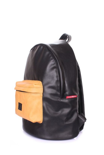 Рюкзак POOLPARTY backpack-pu-black-orange