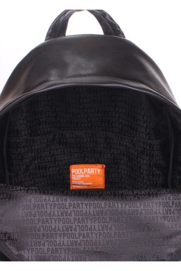 Рюкзак POOLPARTY backpack-pu-black-orange