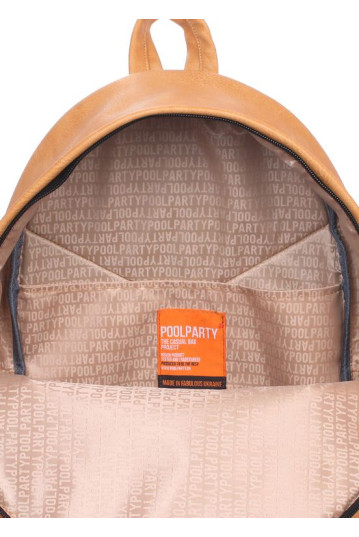 Рюкзак POOLPARTY backpack-pu-orange-black