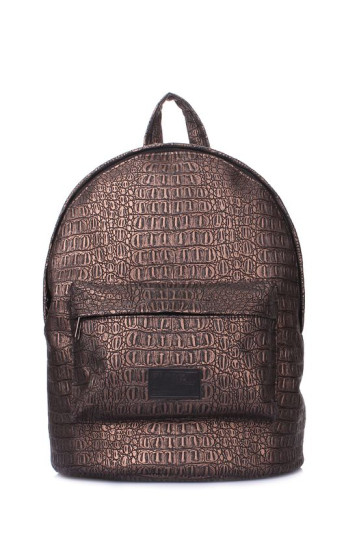Рюкзак POOLPARTY backpack-croco-bronze