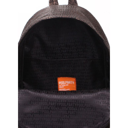 Рюкзак POOLPARTY backpack-croco-bronze