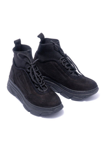 Кроссовки женские Welfare 0010-12401 555 BLACK NUBUK