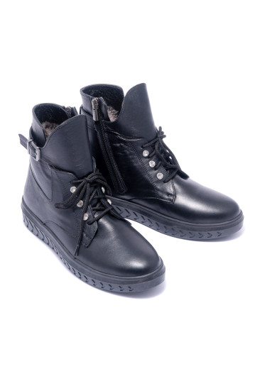 Ботинки женские Welfare 0010-700W KRK 01 BLACK LEATHER