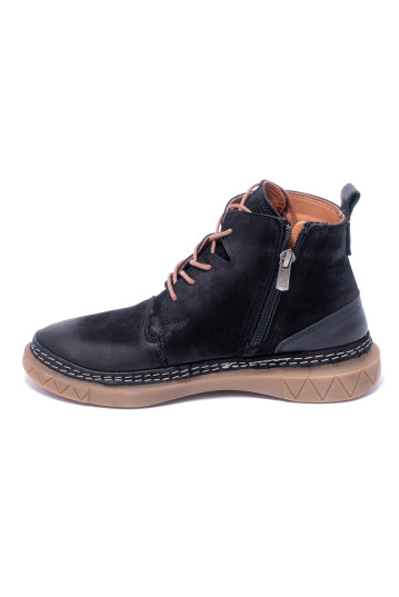 Ботинки женские Welfare 0010-FA3 210.02 BLACK NUBUCK BLACK LEATHER KREP TB