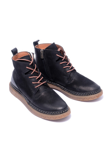 Ботинки женские Welfare 0010-FA3 210.02 BLACK NUBUCK BLACK LEATHER KREP TB