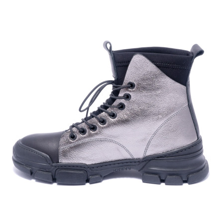 Черевики жіночі Welfare 0226-1921 BLACK PLATINUM LEATHER SYH TBN