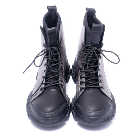 Черевики жіночі Welfare 0226-1921 BLACK PLATINUM LEATHER SYH TBN