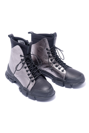 Черевики жіночі Welfare 0226-1921 BLACK PLATINUM LEATHER SYH TBN