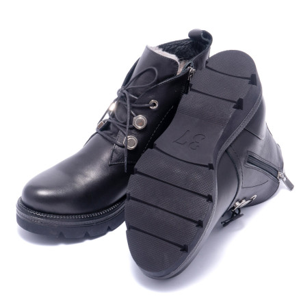 Черевики жіночі Welfare 0394-4006B KRK 01 BLACK LEATHER