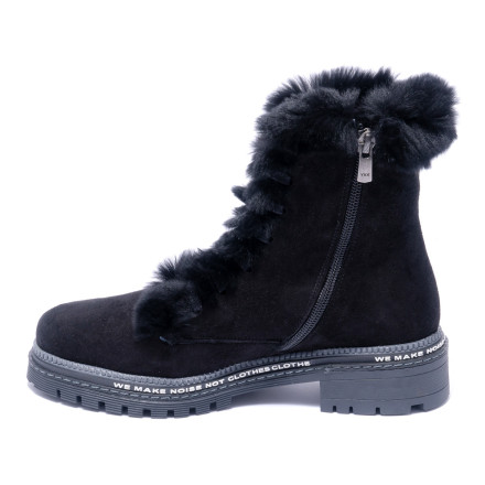 Черевики жіночі Welfare 0413-20116 KRK BLACK SUEDE ICE TBN