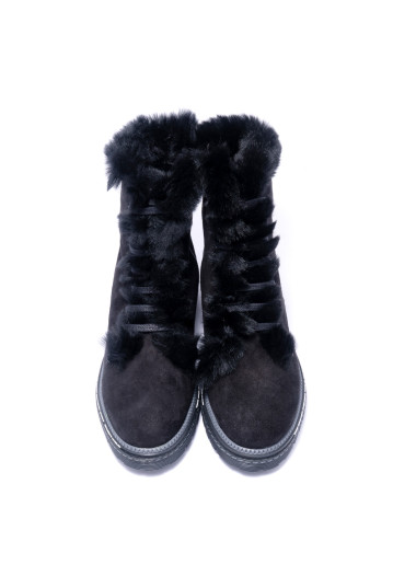 Ботинки женские Welfare 0413-20116 KRK BLACK SUEDE ICE TBN
