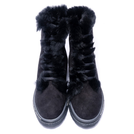Черевики жіночі Welfare 0413-20116 KRK BLACK SUEDE ICE TBN