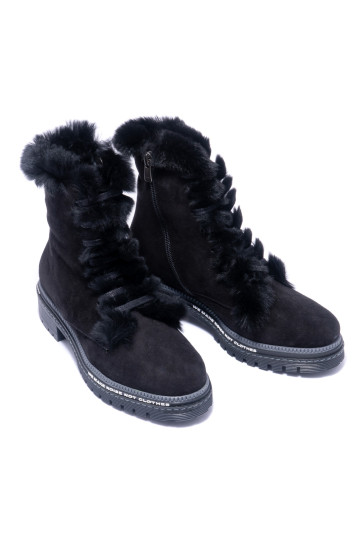 Ботинки женские Welfare 0413-20116 KRK BLACK SUEDE ICE TBN