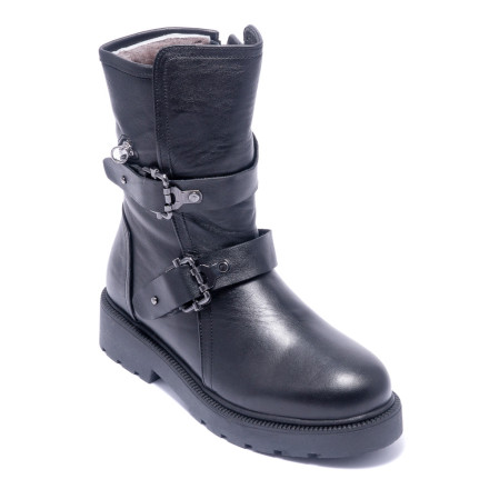 Черевики жіночі Welfare 0445-201985 KRK 01 BLACK LEATHER