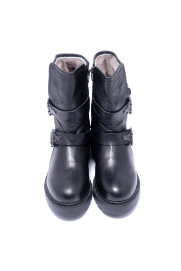 Ботинки женские Welfare 0445-201985 KRK 01 BLACK LEATHER