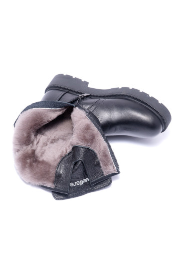 Ботинки женские Welfare 0445-201985 KRK 01 BLACK LEATHER