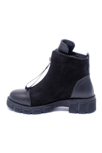 Ботинки женские Welfare 0618-7054 KRK 01.82 BLACK LEATHER BLACK NUBUCK
