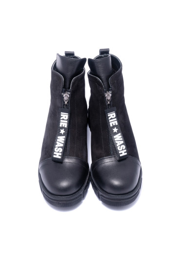 Ботинки женские Welfare 0618-7054 KRK 01.82 BLACK LEATHER BLACK NUBUCK
