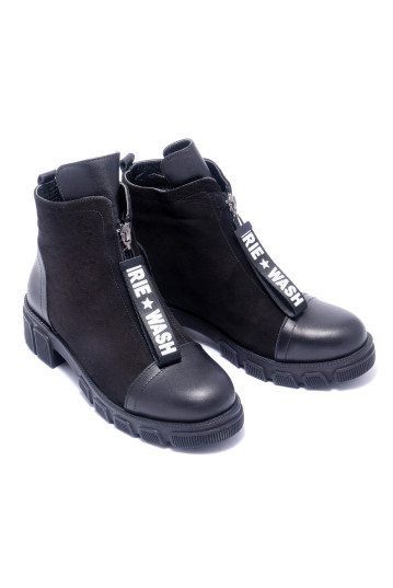 Ботинки женские Welfare 0618-7054 KRK 01.82 BLACK LEATHER BLACK NUBUCK