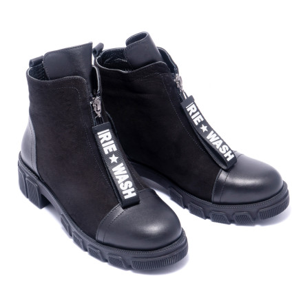 Черевики жіночі Welfare 0618-7054 KRK 01.82 BLACK LEATHER BLACK NUBUCK