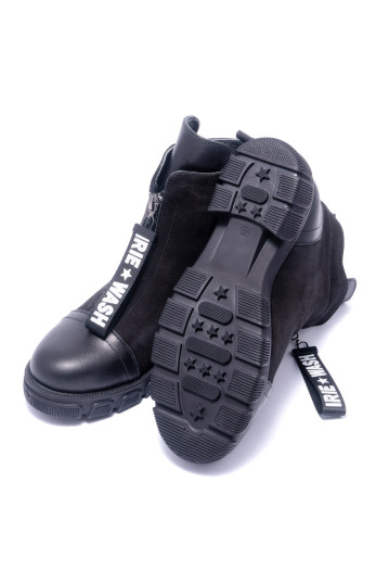 Ботинки женские Welfare 0618-7054 KRK 01.82 BLACK LEATHER BLACK NUBUCK