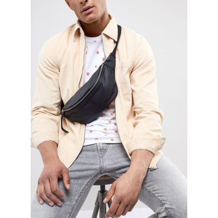 Сумка чоловіча POOLPARTY waistbag-leather-black