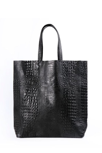 Жіноча сумка POOLPARTY leather-city-croco-black