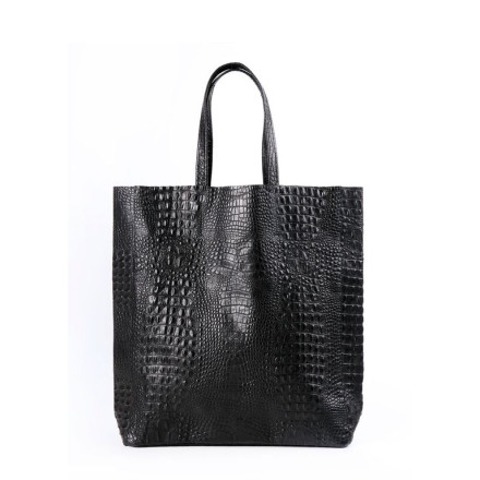 Жіноча сумка POOLPARTY leather-city-croco-black