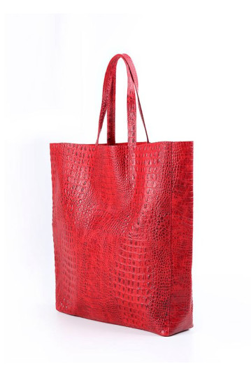 Сумка женская POOLPARTY leather-city-croco-red