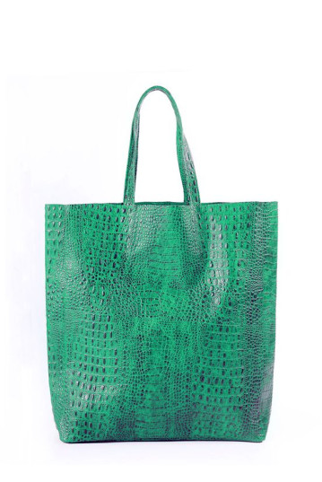 Жіноча сумка POOLPARTY leather-city-croco-green