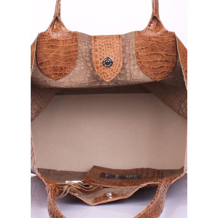 Жіноча сумка POOLPARTY amphibia-croco-beige