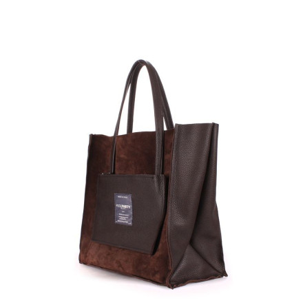 Жіноча сумка POOLPARTY soho-insideout-brown-velour