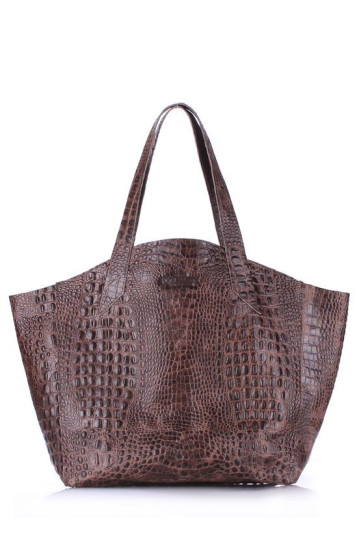 Жіноча сумка POOLPARTY poolparty-fiore-crocodile-brown