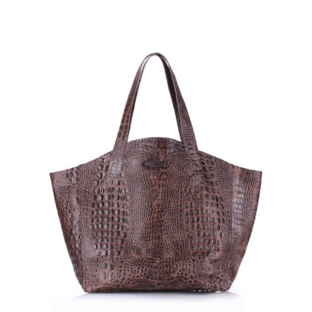 Жіноча сумка POOLPARTY poolparty-fiore-crocodile-brown