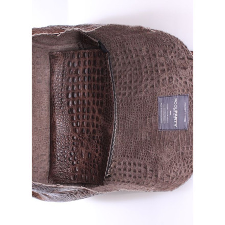 Жіноча сумка POOLPARTY poolparty-fiore-crocodile-brown