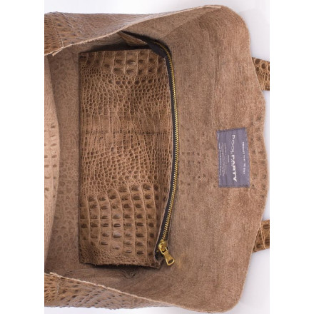 Жіноча сумка POOLPARTY poolparty-fiore-crocodile-beige