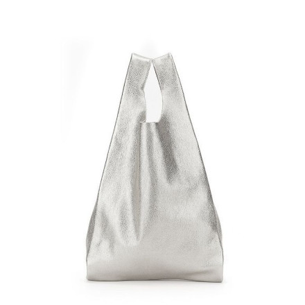 Жіноча сумка POOLPARTY leather-tote-silver