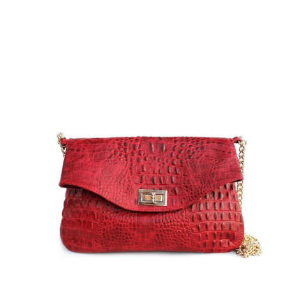 Жіноча сумка POOLPARTY poolparty-red-crocodile-clutch