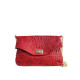 Жіноча сумка POOLPARTY poolparty-red-crocodile-clutch