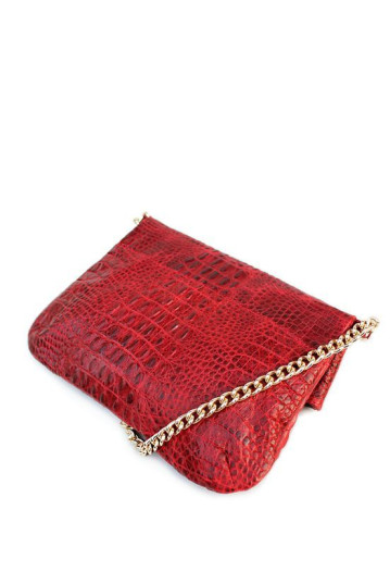 Сумка женская POOLPARTY poolparty-red-crocodile-clutch