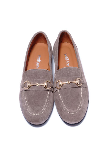 Лоферы женские Welfare 0077-614 18 GREY SUEDE (ВЛ 2020)